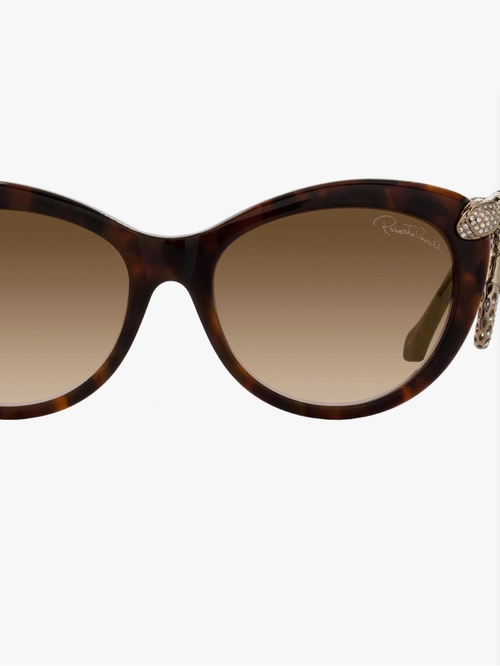 Vintage Roberto Cavalli Brown Tortoise Sunglasses with Gold Snakes Menkab - Picture 9 of 13